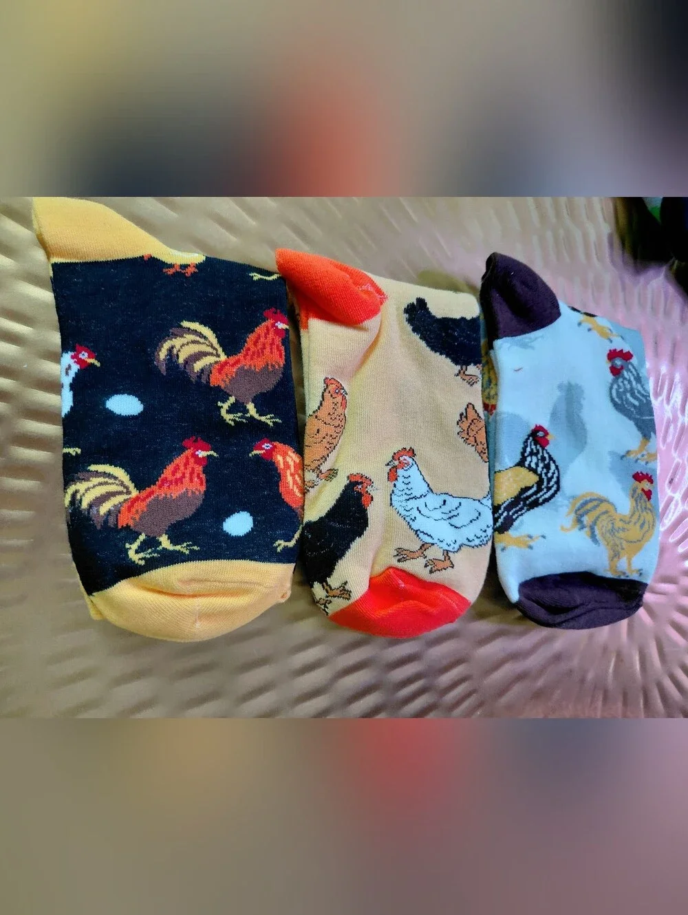 Colorful Chicken & Egg Novelty Women's Socks - Pack of 5 NWOT